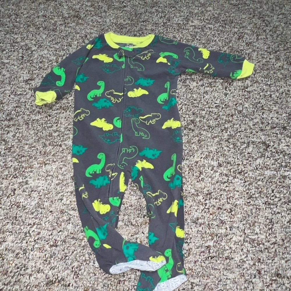 Boys 12 month Carter's Gray‎ Footie with Dinosaurs 12 month, pajamas, outfit